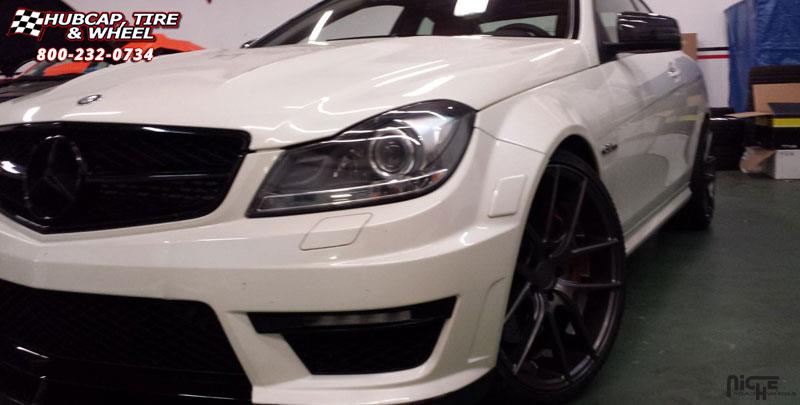 vehicle gallery/mercedes benz c63 niche targa m129 20x85  Anthracite wheels and rims