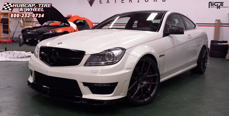 vehicle gallery/mercedes benz c63 niche targa m129 20x85  Anthracite wheels and rims