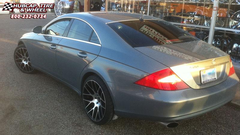 vehicle gallery/mercedes benz cls500 niche circuit m108 20x85  Black & Machined wheels and rims