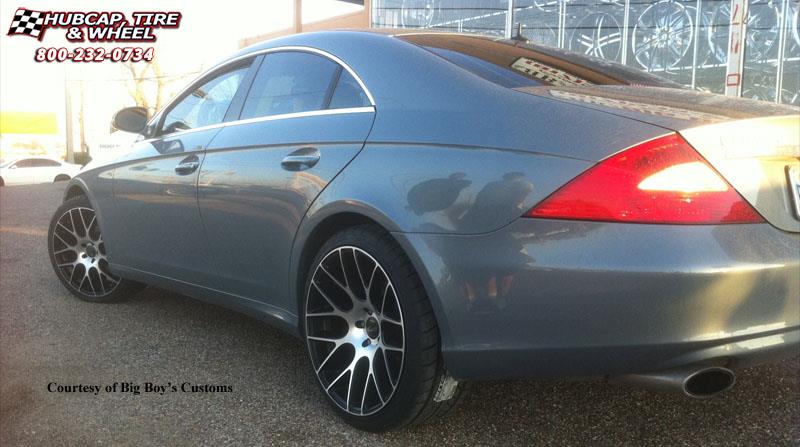 vehicle gallery/mercedes benz cls500 niche circuit m108 20x85  Black & Machined wheels and rims