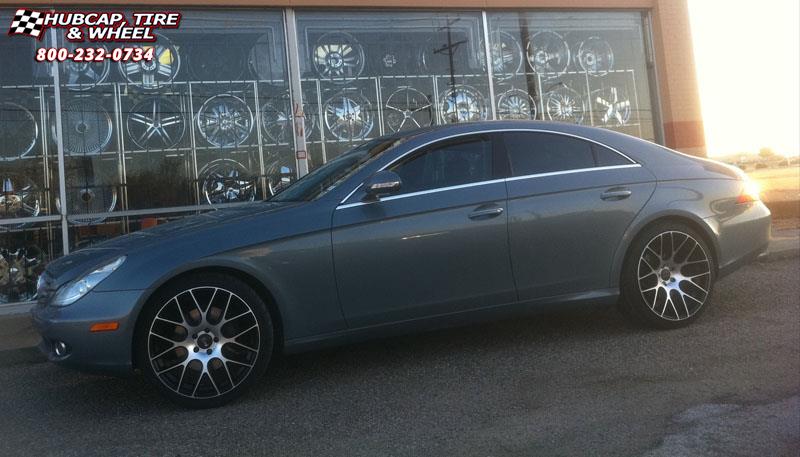 vehicle gallery/mercedes benz cls500 niche circuit m108 20x85  Black & Machined wheels and rims