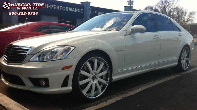 vehicle gallery/mercedes benz s63 dub x18 palazzo 22X9  Chrome w/ green accents wheels and rims
