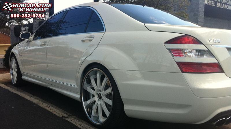 vehicle gallery/mercedes benz s63 dub x18 palazzo 22X9  Chrome w/ green accents wheels and rims