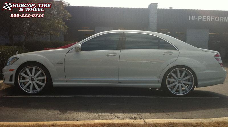 vehicle gallery/mercedes benz s63 dub x18 palazzo 22X9  Chrome w/ green accents wheels and rims