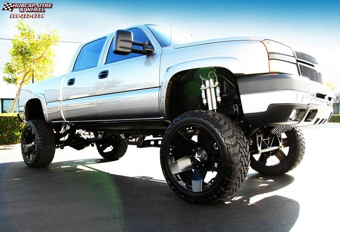 vehicle gallery/2006 chevrolet silverado 1500 xd series xd775 rockstar dually x  Matte Black wheels and rims