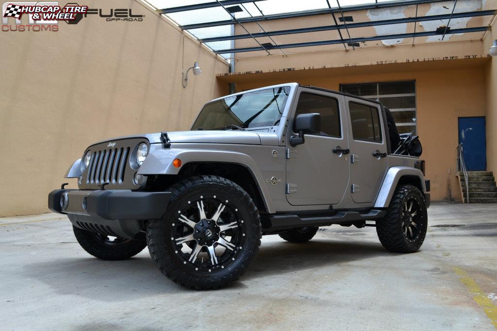 vehicle gallery/jeep wrangler fuel nutz d541 20X9  Black & Machined wheels and rims