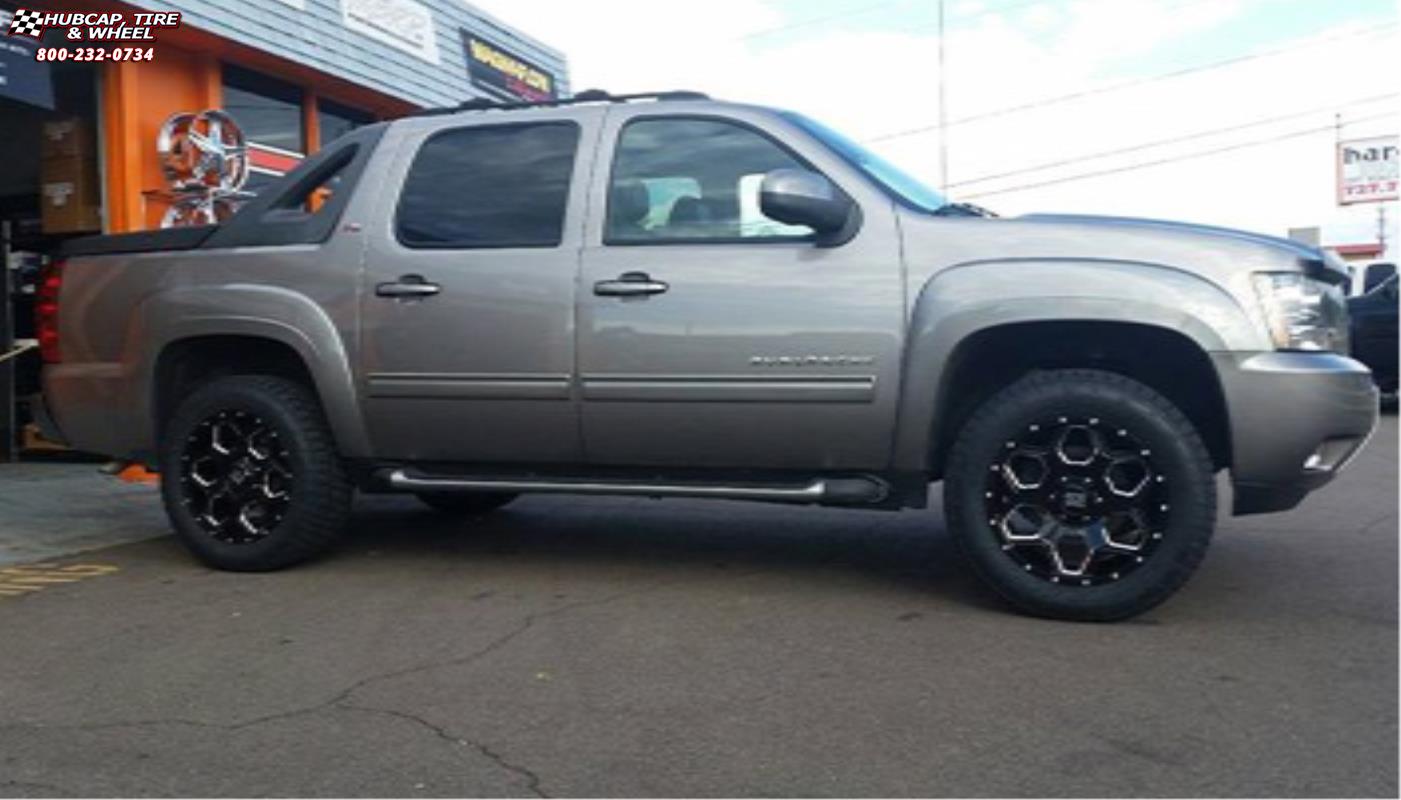 vehicle gallery/chevrolet avalanche xd series xd813 battalion  Gloss Black Milled wheels and rims