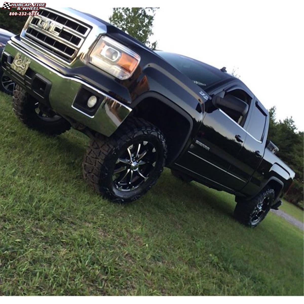 vehicle gallery/gmc sierra 1500 xd series xd779 badlands x  Gloss Black Machined wheels and rims