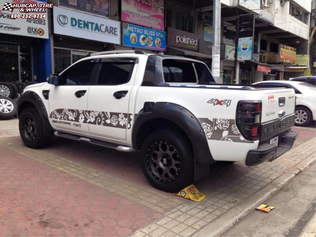 vehicle gallery/ford ranger wildtrak xd series xd126 enduro pro x  Matte Gray and Black Ring wheels and rims