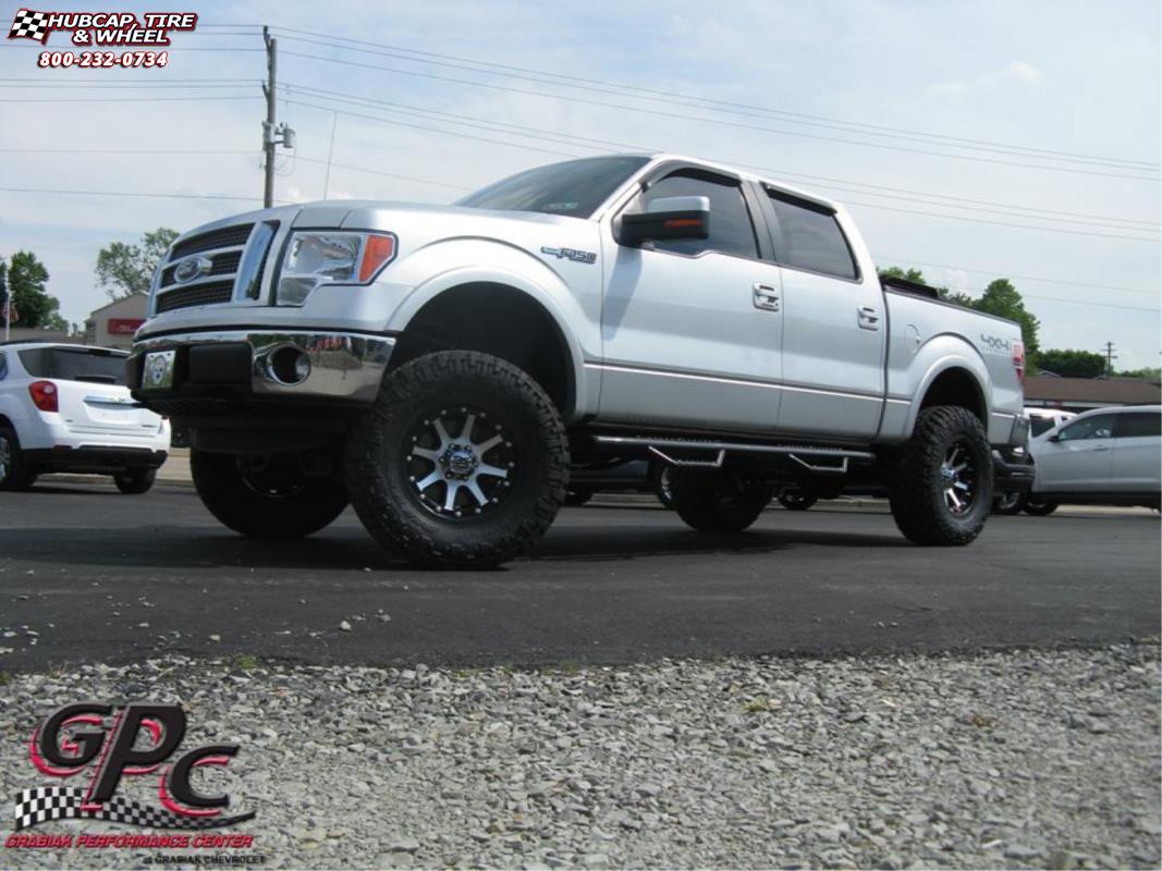 vehicle gallery/ford f 150 xd series xd798 addict  Matte Black Machined wheels and rims