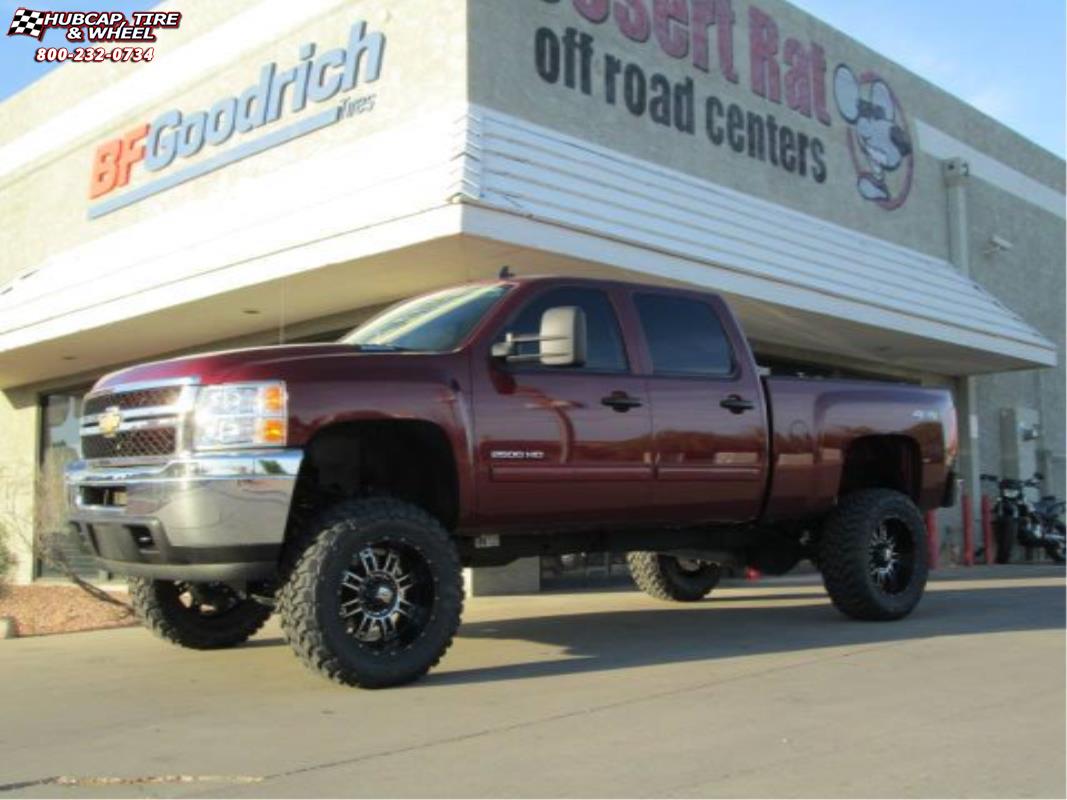 vehicle gallery/chevrolet silverado 2500 xd series xd809 riot x  Matte Black Machined wheels and rims