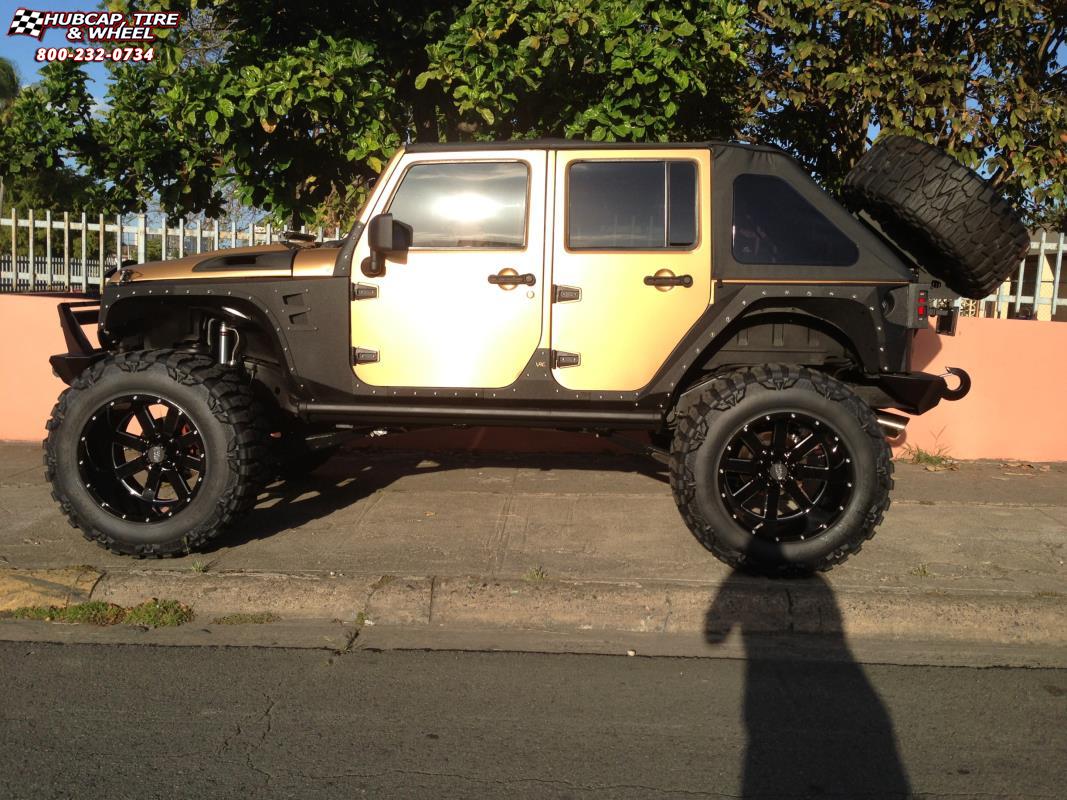 vehicle gallery/2012 jeep wrangler moto metal mo962 22X14  Gloss Black & Milled wheels and rims