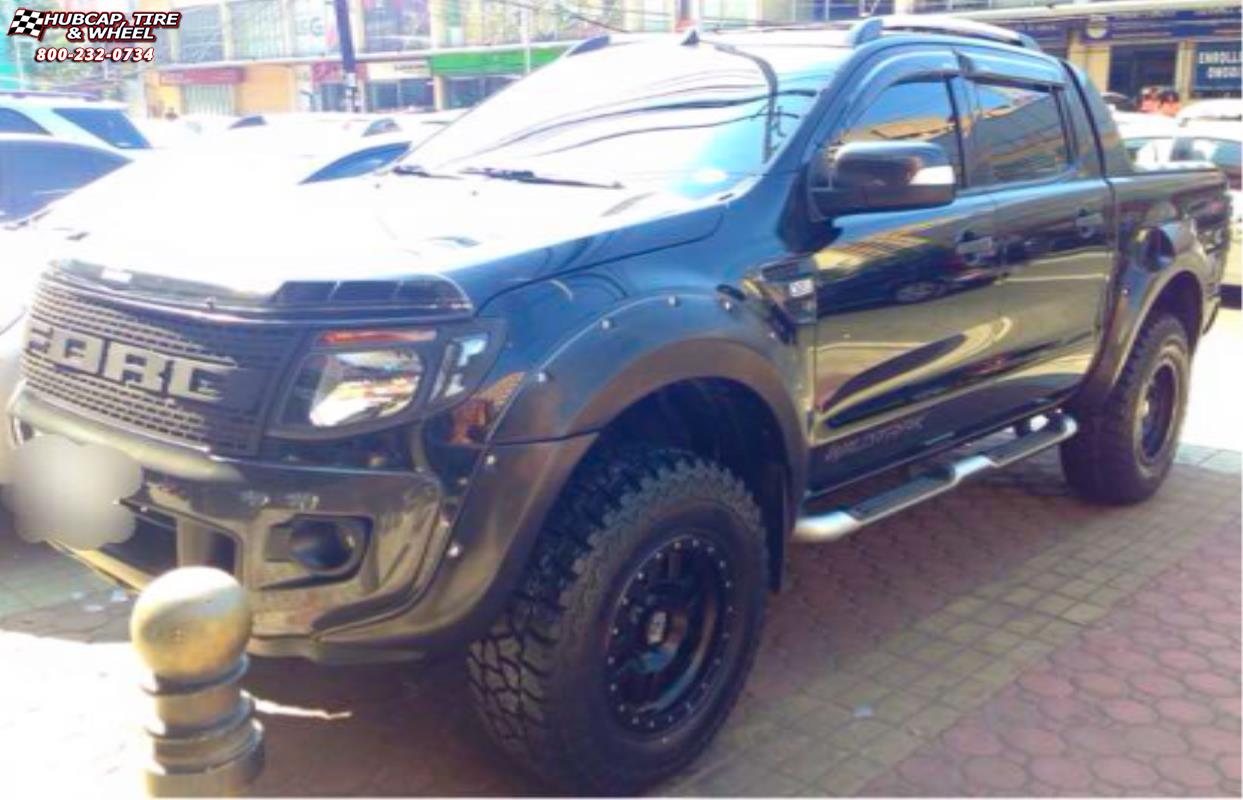 vehicle gallery/ford ranger wildtrak xd series xd128 machete x  Satin Black wheels and rims