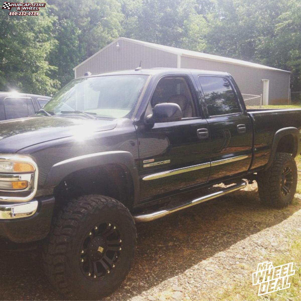 vehicle gallery/2005 gmc sierra 2500 xd series xd778 monster 18x9  Matte Black wheels and rims