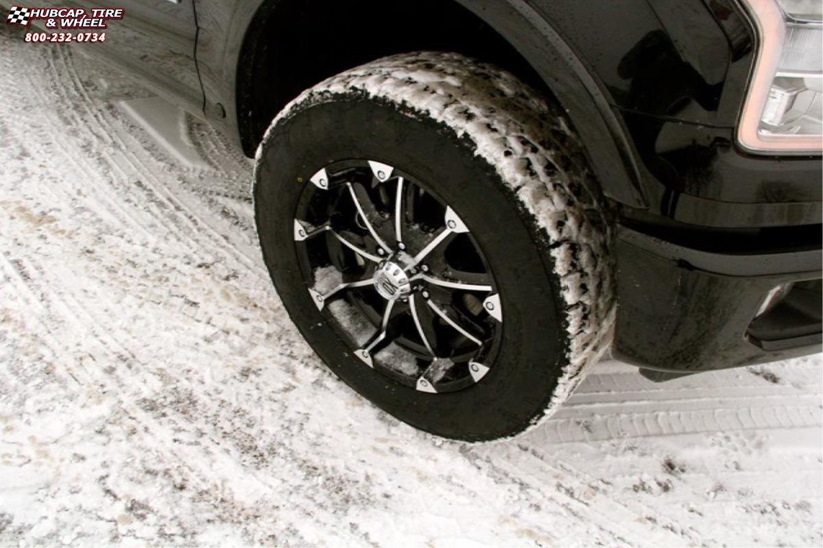 vehicle gallery/ford f 150 xd series xd779 badlands x  Gloss Black Machined wheels and rims