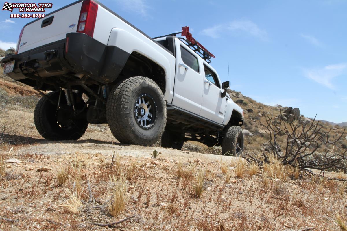 vehicle gallery/hummer h3t xd series xd128 machete x  Matte Gray Black Ring wheels and rims