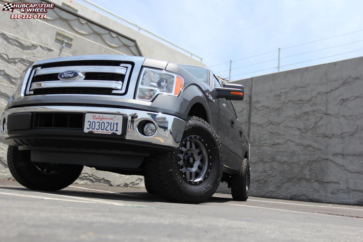 vehicle gallery/2014 ford f 150 xd series xd128 machete x  Matte Gray Black Ring wheels and rims