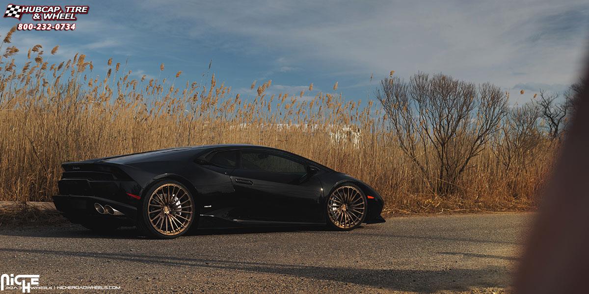 vehicle gallery/lamborghini huracan niche majorca 20x9  Brushed Fixture Bronze Matte wheels and rims