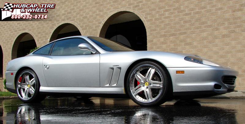 vehicle gallery/ferrari maranello dub x 58  Matte Black w/ Red Accents wheels and rims