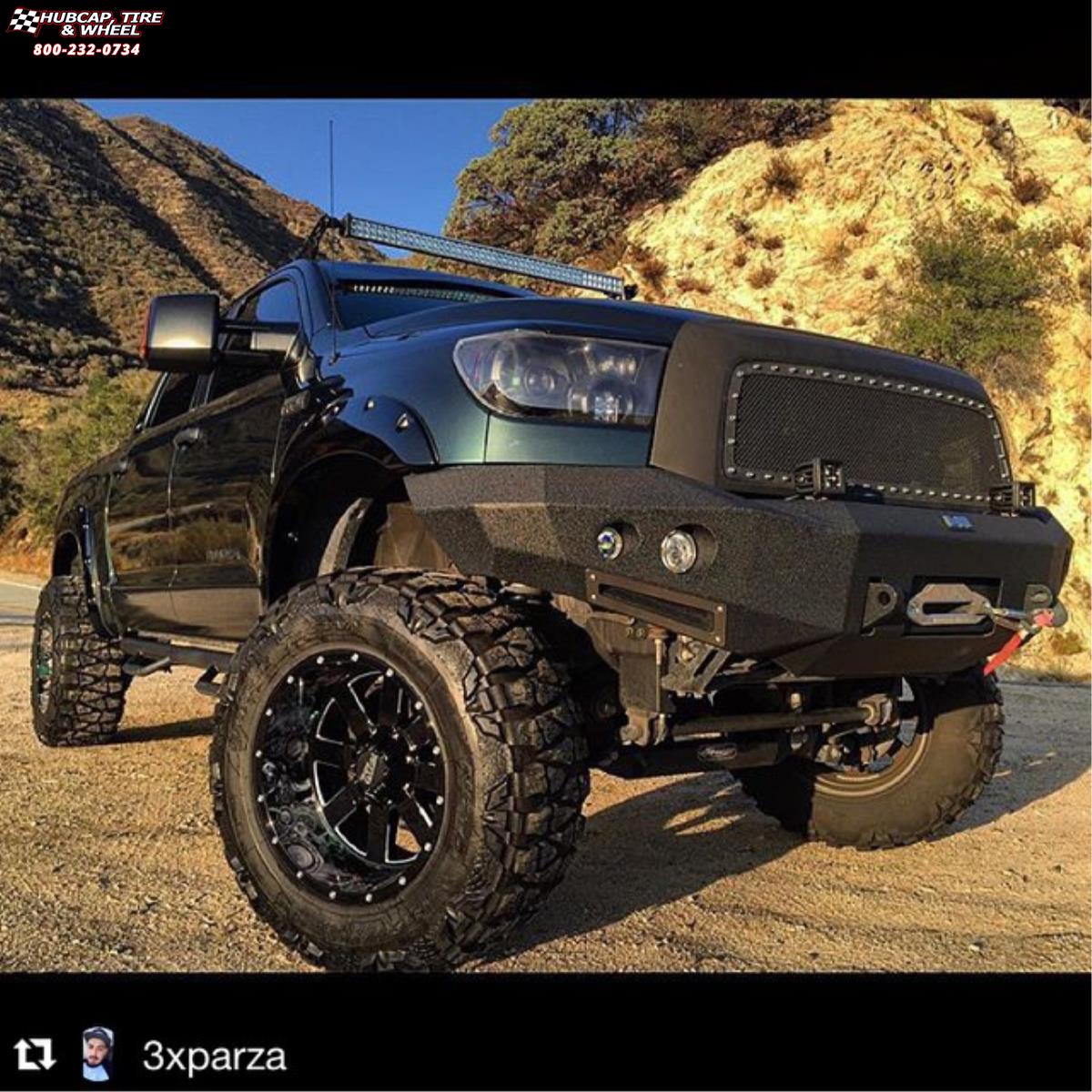 vehicle gallery/2008 toyota tundra moto metal mo962  Gloss Black & Milled wheels and rims