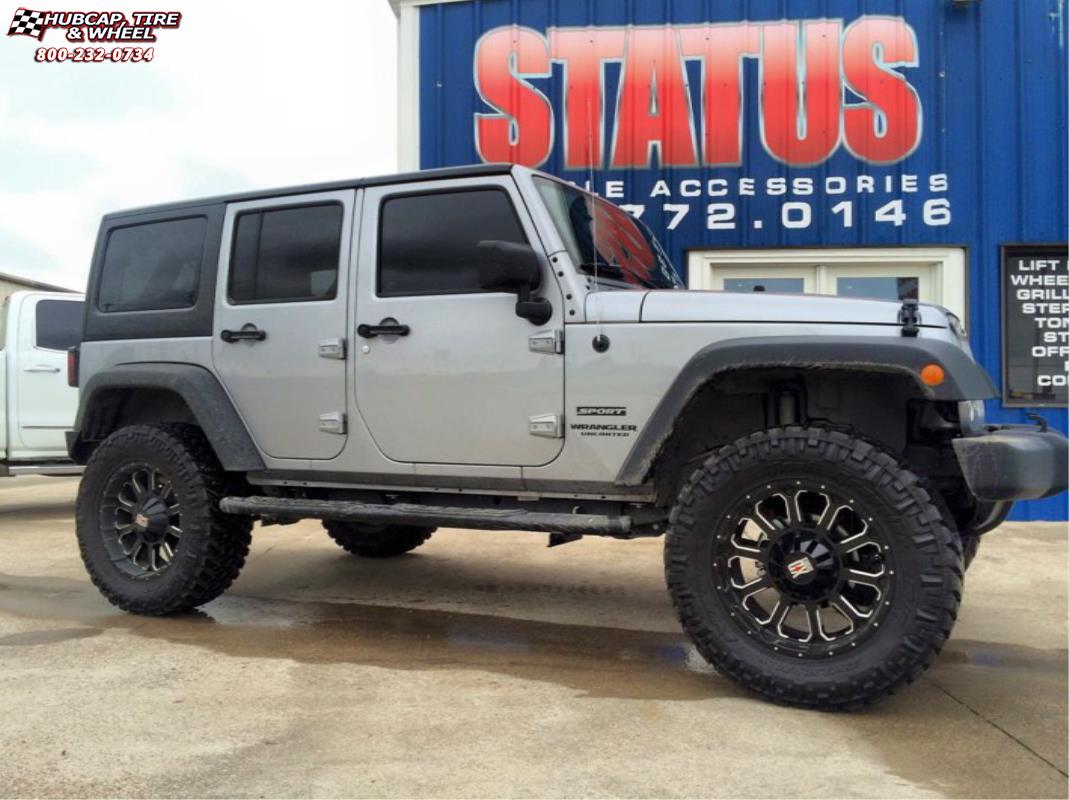 vehicle gallery/jeep wrangler xd series xd806 bomb x  Gloss Black Milled wheels and rims