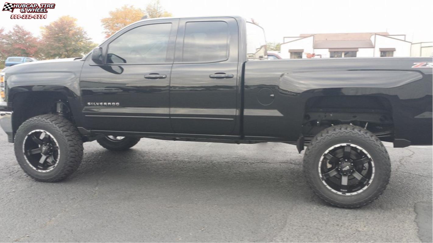 vehicle gallery/chevrolet silverado 1500 moto metal mo967  Satin Black Machined wheels and rims
