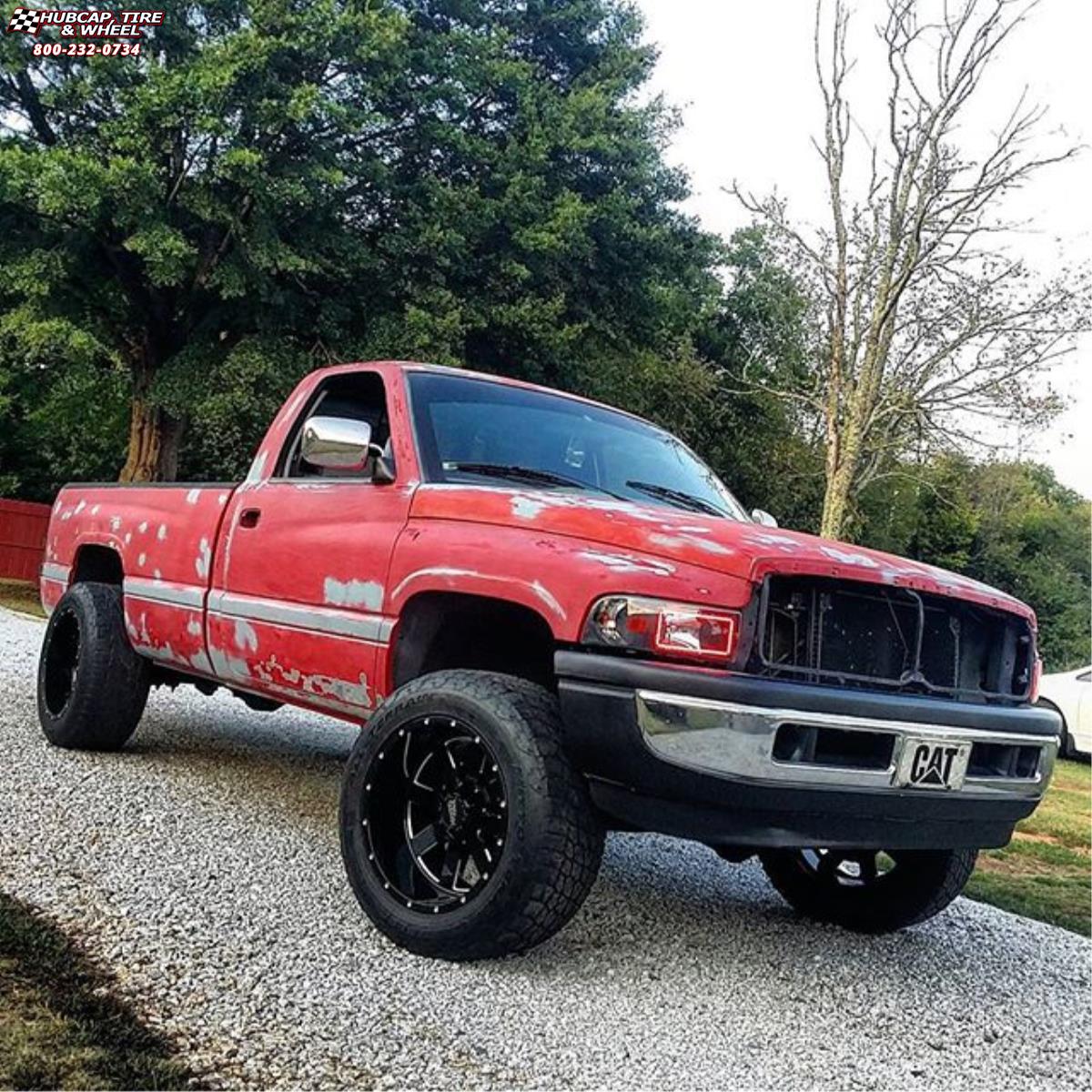 vehicle gallery/ram 1500 moto metal mo962  Gloss Black & Milled wheels and rims