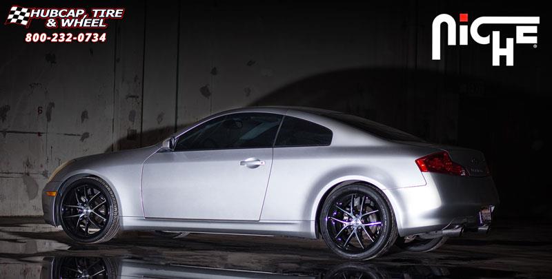 vehicle gallery/infiniti g35 niche targa m215 20x85  Black & Machined wheels and rims