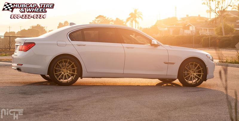 vehicle gallery/bmw 750li niche agile 22x95 Gloss Silver Windows Brushed Face | Polished Lip wheels and rims