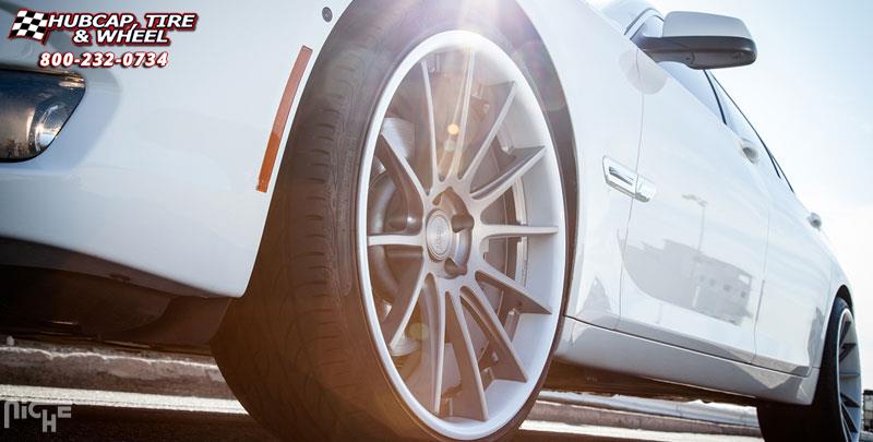 vehicle gallery/bmw 750li niche agile 22x95  Gloss Silver Windows Brushed Face | Polished Lip wheels and rims