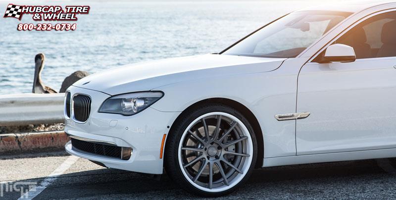 vehicle gallery/bmw 750li niche agile 22x95  Gloss Silver Windows Brushed Face | Polished Lip wheels and rims