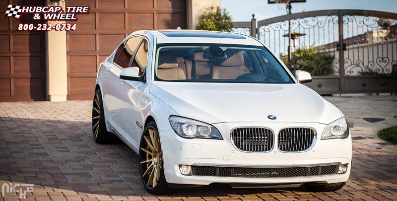 vehicle gallery/bmw 750li niche agile 22x95 Gloss Silver Windows Brushed Face | Polished Lip wheels and rims