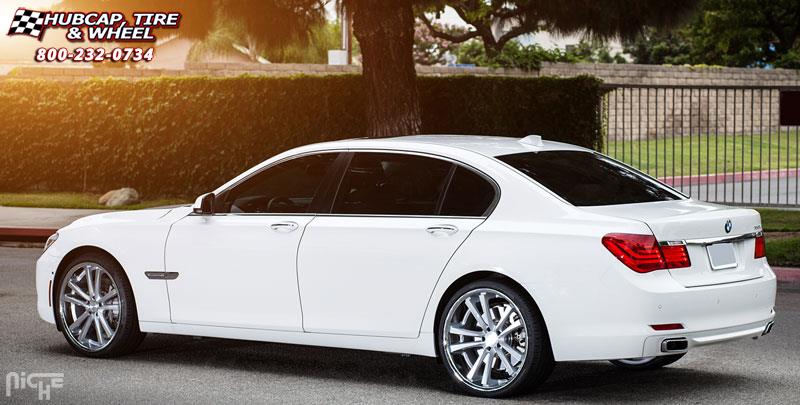 vehicle gallery/bmw 750li niche concourse m885 22x9 Matte Black/Chrome Stainless wheels and rims