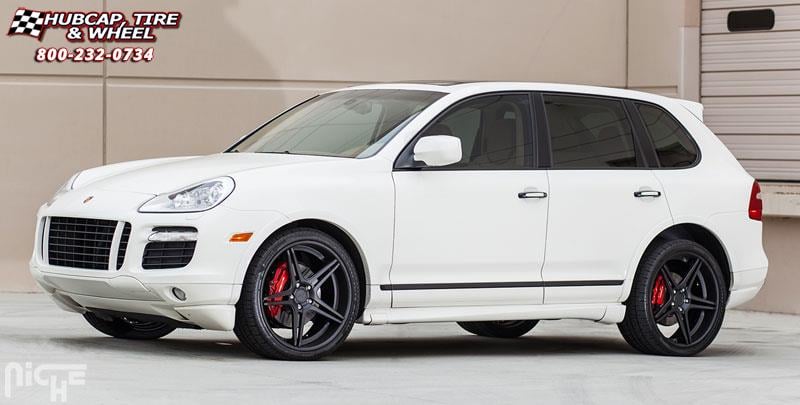 vehicle gallery/porsche cayenne niche sportiva 22x105  Brushed | Hi Luster Polished Lip wheels and rims