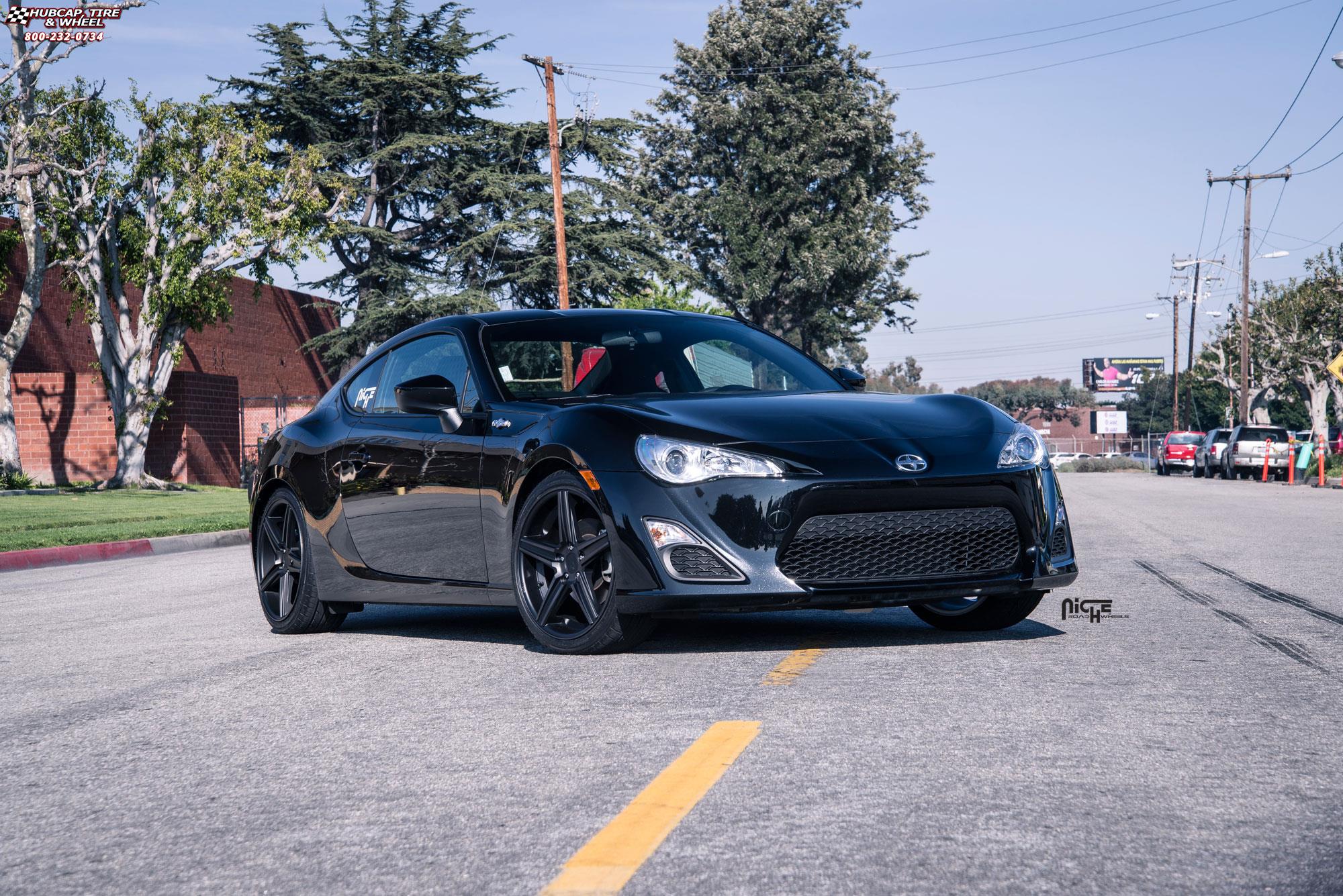 vehicle gallery/scion fr s niche apex m126 18x8  Black & Machined with Dark Tint wheels and rims