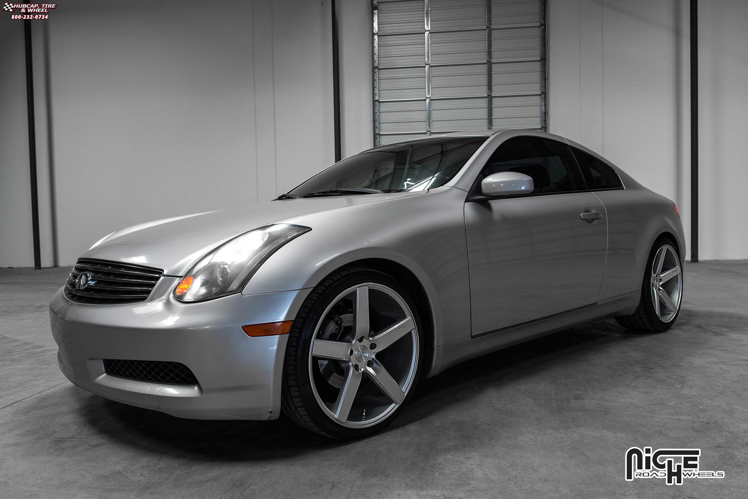 vehicle gallery/infiniti g35 niche milan m135  Silver with Machine Cut Face wheels and rims