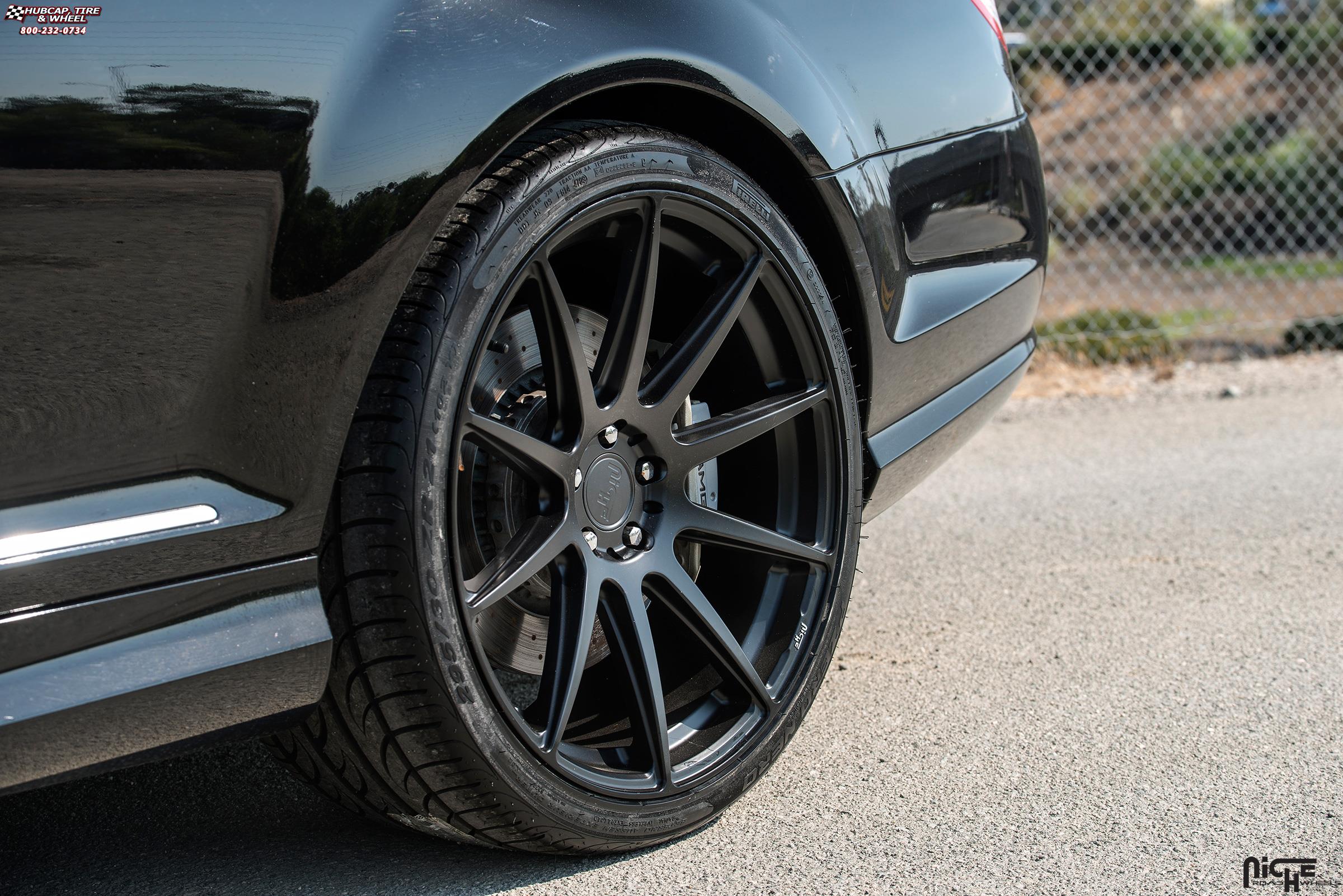 vehicle gallery/mercedes benz cl65 niche essen m147 21x9  Matte Black wheels and rims