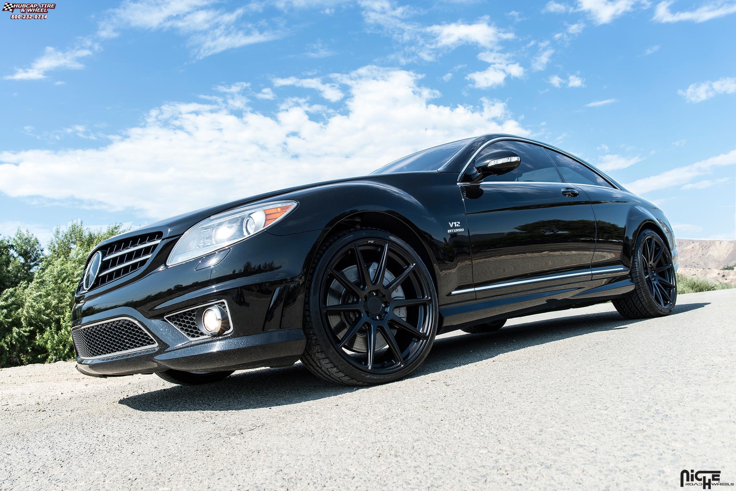vehicle gallery/mercedes benz cl65 niche essen m147 21x9  Matte Black wheels and rims