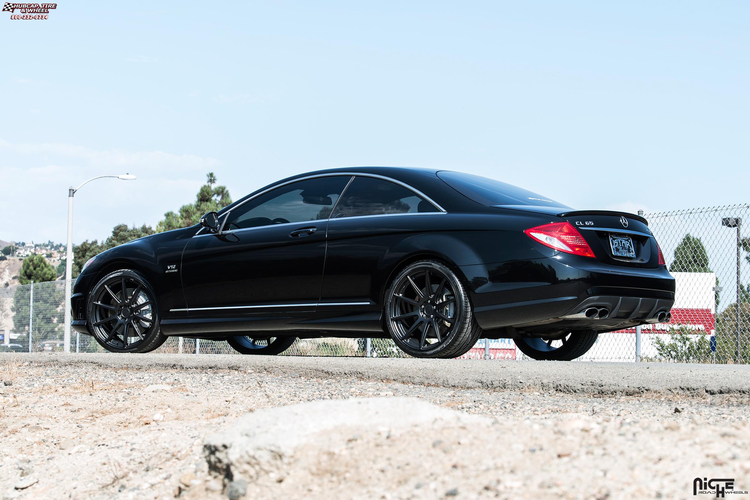 vehicle gallery/mercedes benz cl65 niche essen m147 21x9  Matte Black wheels and rims