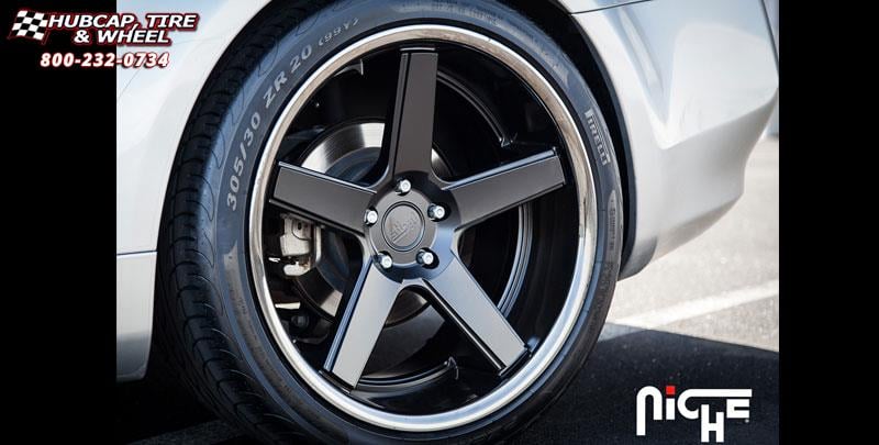 vehicle gallery/infiniti g35 niche nurburg m880 20x85 Matte Black / Black Stainless wheels and rims