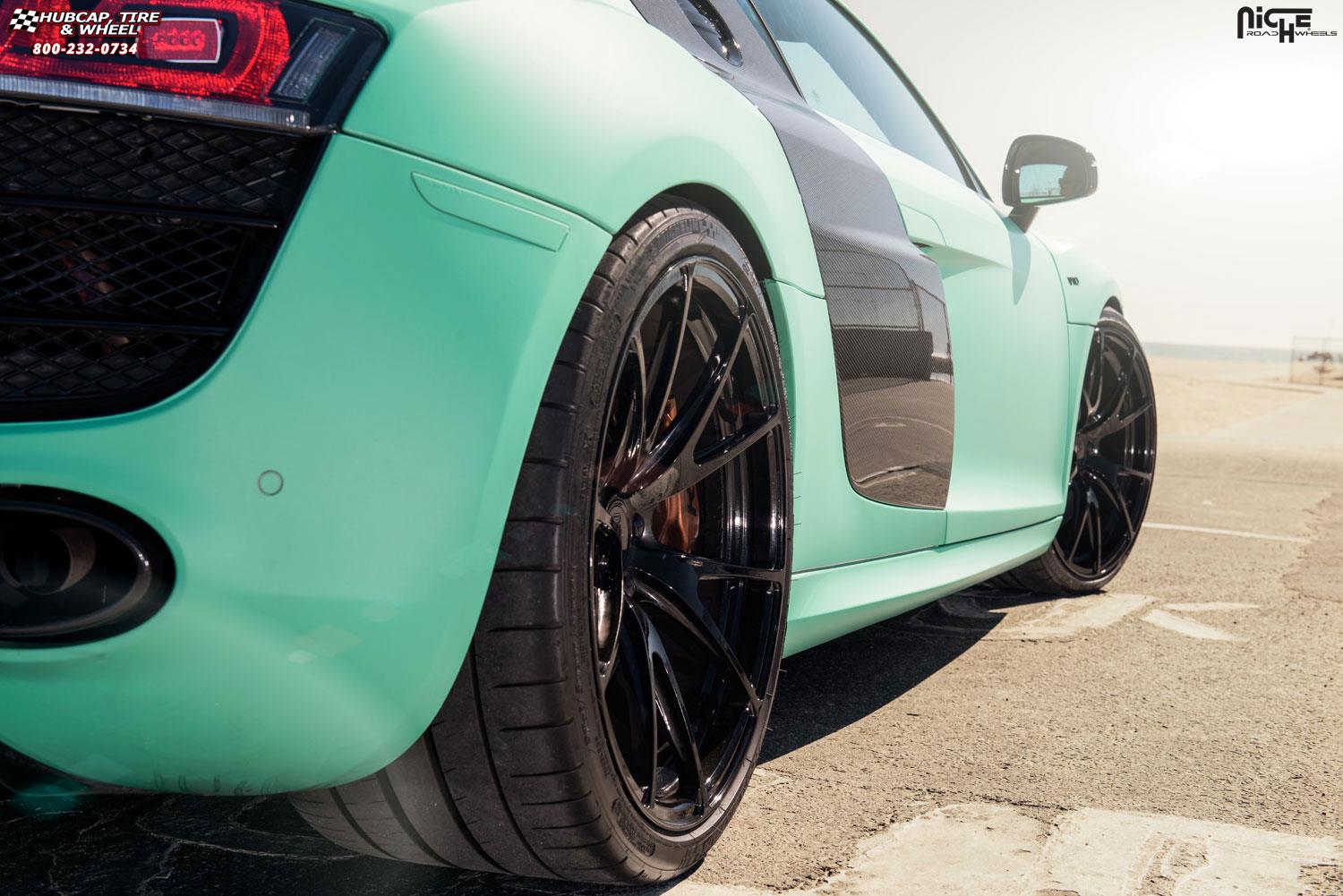 vehicle gallery/audi r8 niche stuttgart 20x9  Gloss Black wheels and rims