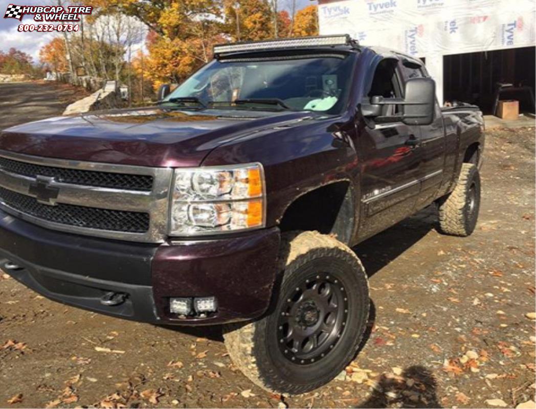 vehicle gallery/chevrolet silverado 1500 xd series xd126 enduro pro x  Matte Gray and Black Ring wheels and rims