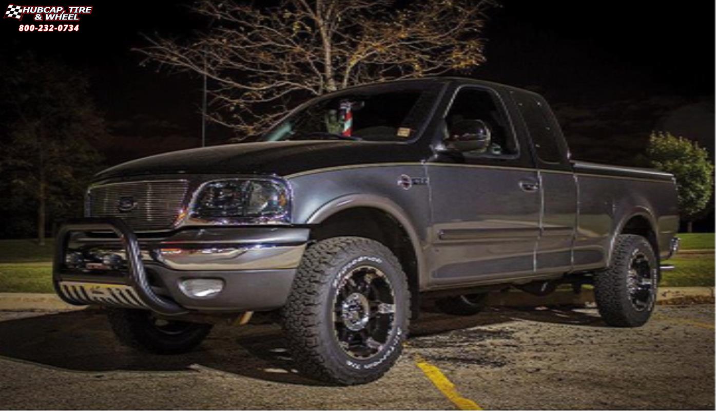 vehicle gallery/ford f 150 xd series xd797 spy x  Gloss Black Machined wheels and rims