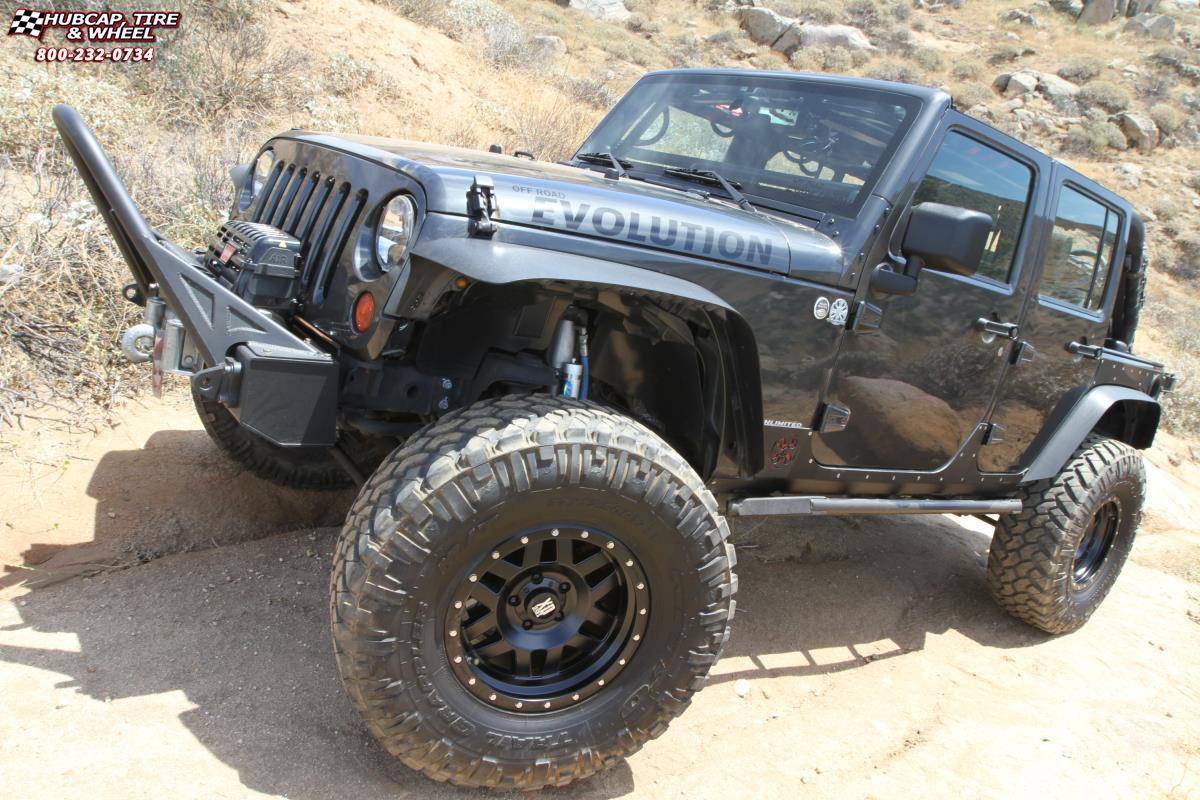 vehicle gallery/jeep wrangler xd series xd128 machete x  Satin Black wheels and rims