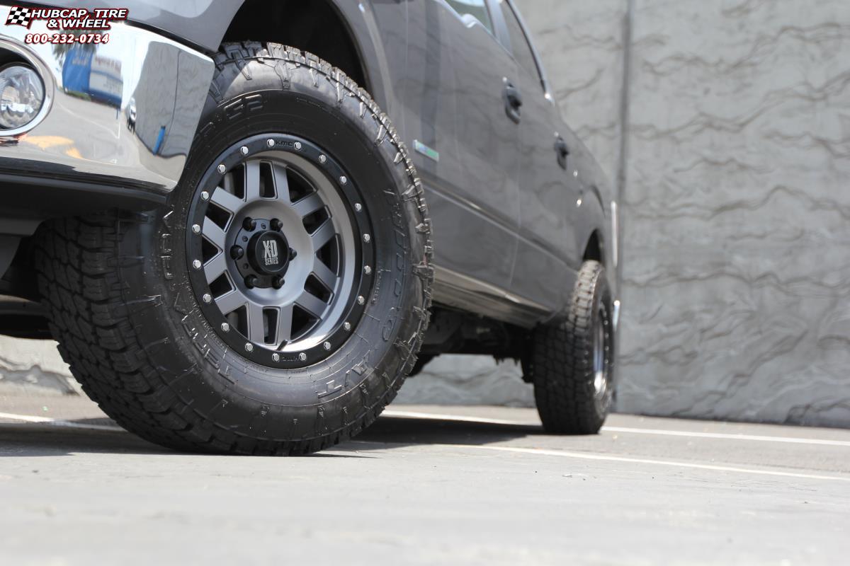 vehicle gallery/2014 ford f 150 xd series xd128 machete x  Matte Gray Black Ring wheels and rims