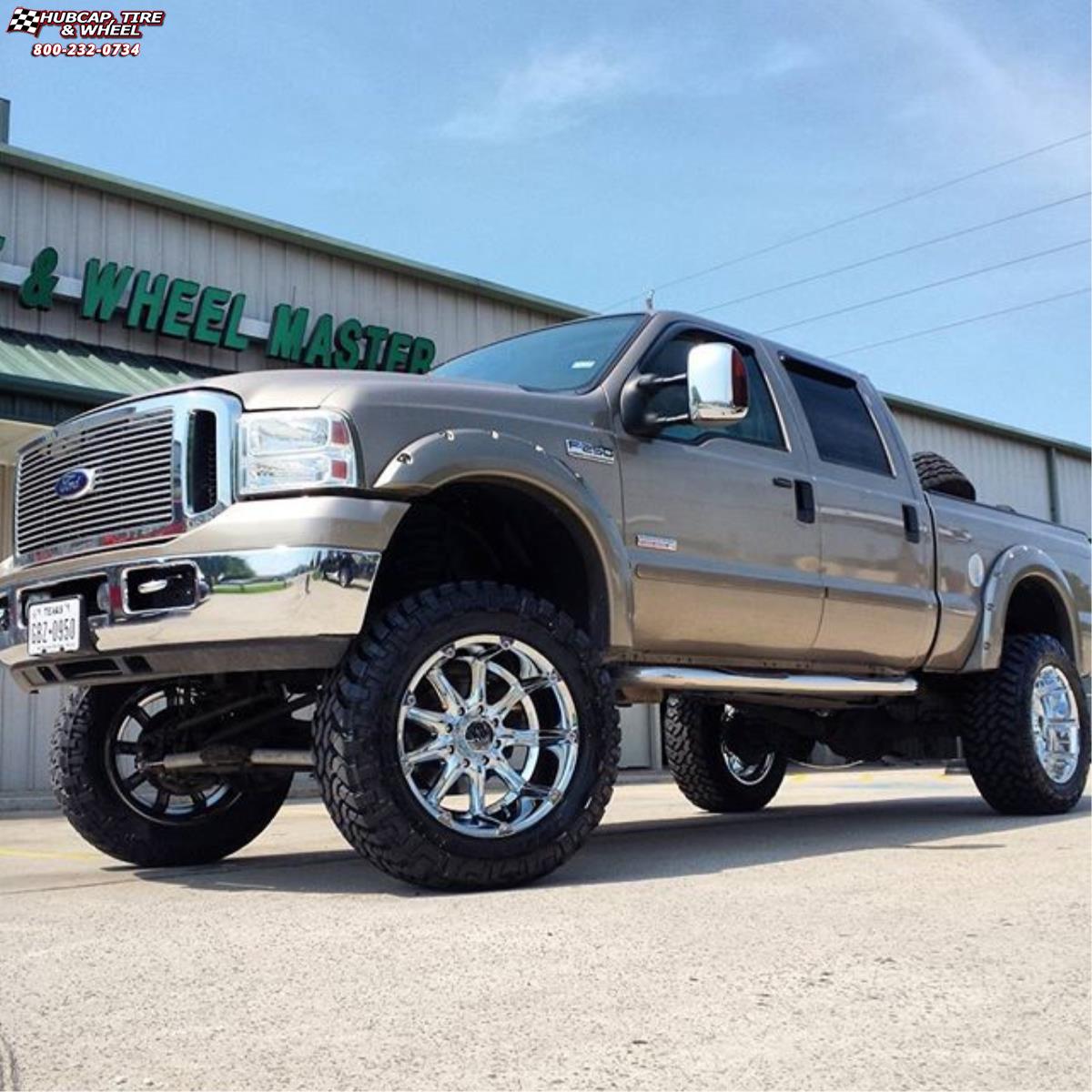 vehicle gallery/ford f 250 xd series xd779 badlands x  Chrome wheels and rims
