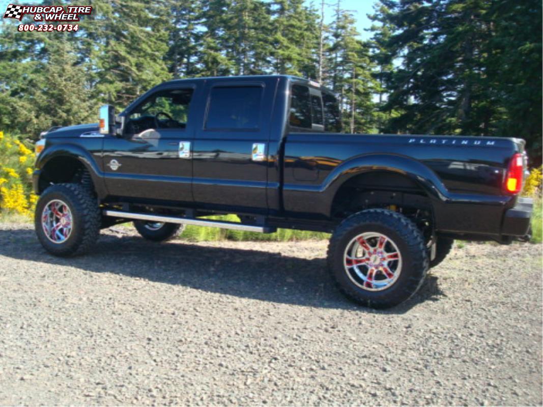 vehicle gallery/ford f250 moto metal mo969  Chrome Red Accents wheels and rims