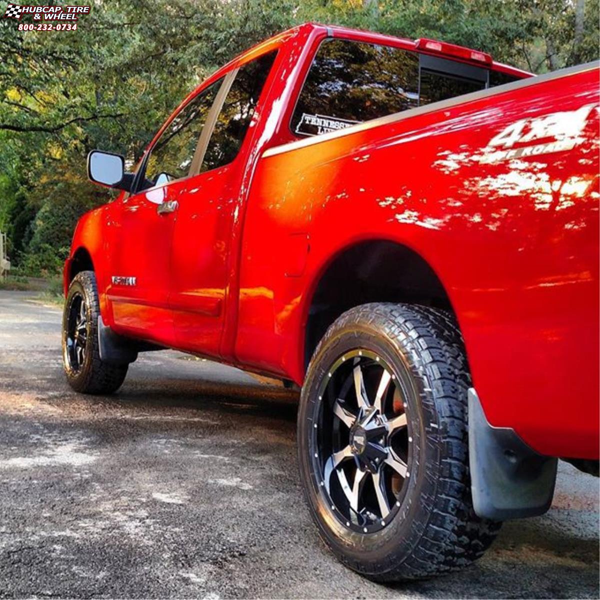 vehicle gallery/nissan titan moto metal mo970  Gloss Black Machined Face wheels and rims