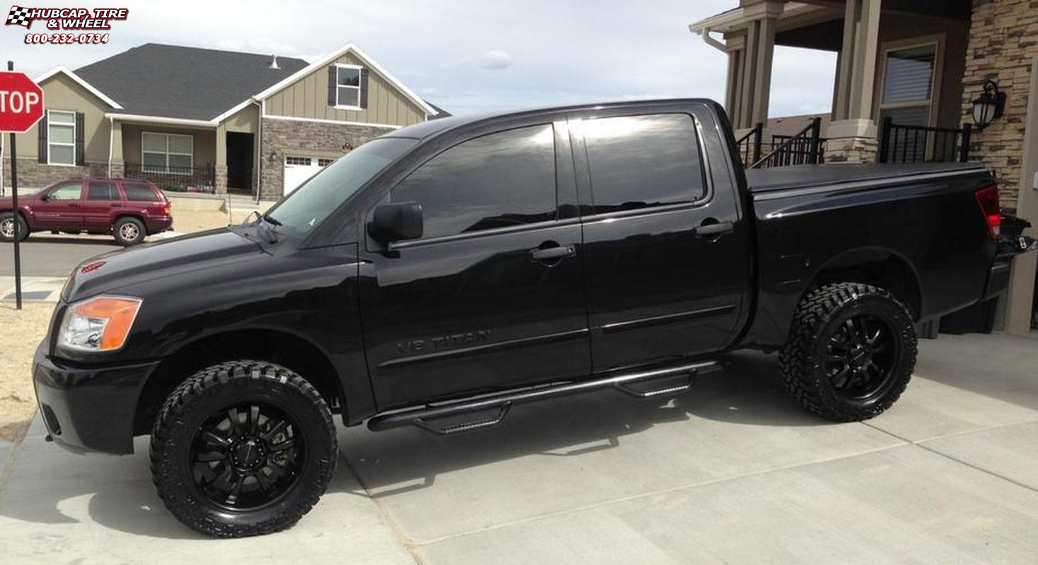 vehicle gallery/2013 nissan titan xd series km673 skitch  Satin Black wheels and rims