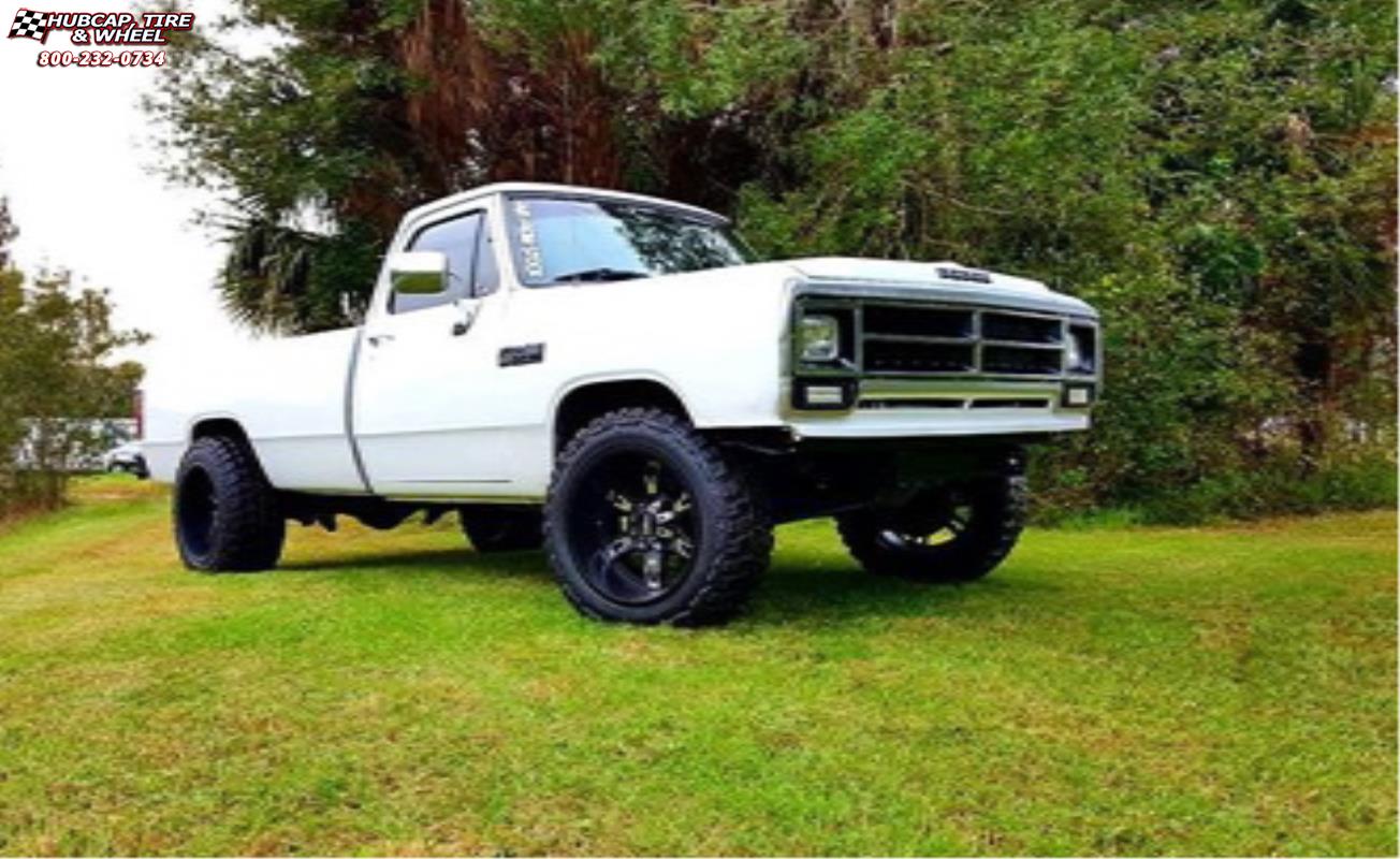 vehicle gallery/dodge ram 150 moto metal mo969  Satin Black Silver Accents wheels and rims